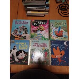 Little Golden Books Illustrated Hardcover Lot Golden Books How the Zebra Got It…